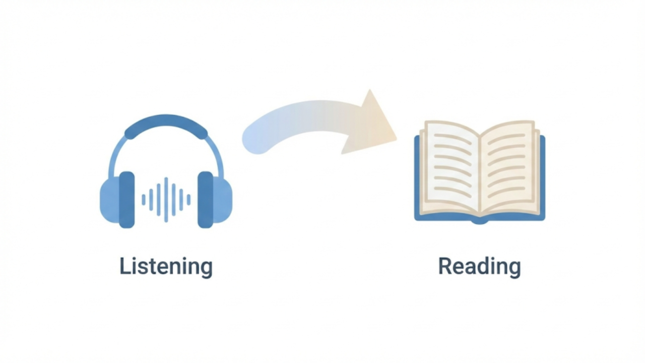 耳から目へと学習の入り口を少しずつ変えてみます