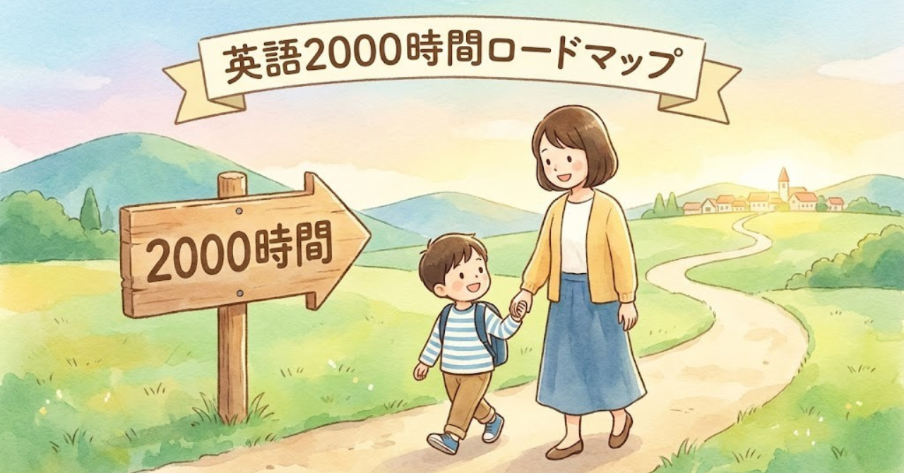 英語2000時間を親子で無理なく積み上げていくイメージ